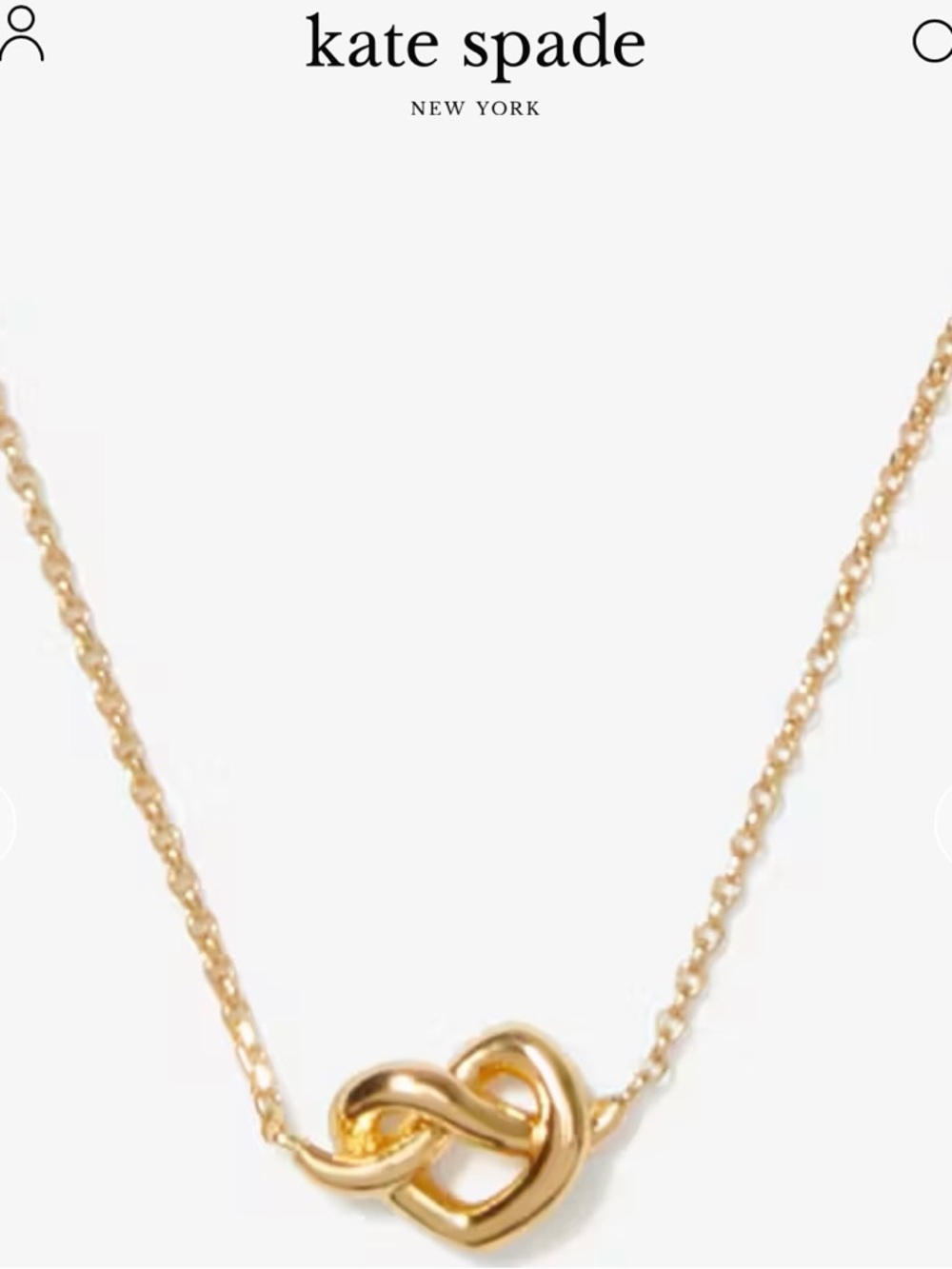 kate spade gold Knot Heart Pendant Necklace